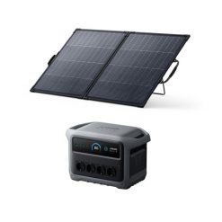 Zestaw stacja zasilania Anker C1000X Gen 2 z bifacjalny panelem solarnym 200 W. Szare powerbanki Anker. W wyprzedaży za 4,751.22 zł.