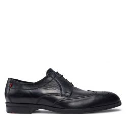 Półbuty Lloyd. Czarne eleganckie półbuty męskie Lloyd, wizytowe, bez obcasa, bez zapięcia. Za 389.99 zł.