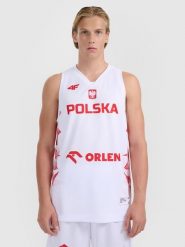 4F Koszulka reprezentacyjna z możliwością personalizacji męska 4F x PZKOSZ - biała 4XL. Białe t-shirty sportowe męskie 4f, l, bez wzorów, z materiału, klasyczne, bez ramiączek. W wyprzedaży za 139.99 zł.