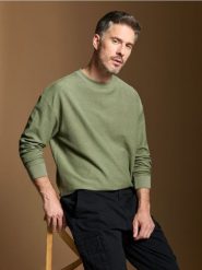 Bluza basic - zielony. Zielone bluzy nierozpinane męskie Sinsay, l, bez wzorów, z materiału, bez ramiączek, bez kaptura. W wyprzedaży za 29.99 zł.