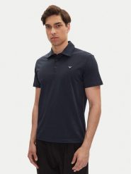 Emporio Armani Polo EM000571 AF12331 UB102 Granatowy Regular Fit. Niebieskie koszulki polo męskie Emporio Armani, m, bez wzorów, z bawełny, bez kołnierzyka, bez ramiączek. Za 279.99 zł.