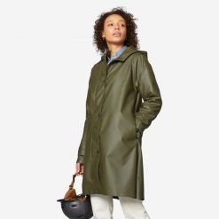 Parka na rower miejski Btwin 540 unisex przeciwdeszczowa. Brązowe parki męskie B'TWIN, l, bez wzorów, z materiału, bez kaptura. Za 319.99 zł.