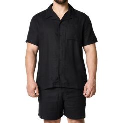 Koszula plażowa BOSS Vida_Shirt NERO (50540154-001). Czarne koszule męskie Boss, m, bez wzorów, casualowe, bez ramiączek. Za 379.00 zł.