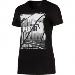 Puma Photoprint Tee Cotton Black M. Czarne t-shirty sportowe męskie Puma, m, bez wzorów, z bawełny, sportowe, bez ramiączek. W wyprzedaży za 75.00 zł.