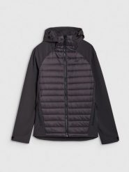 4F Kurtka softshell wiatroodporna membrana 5000 męska - szara XXL. Szare kurtki męskie 4f, m, bez wzorów, z dzianiny, klasyczne, bez ramiączek, z kapturem. Za 299.99 zł.