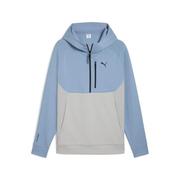 Bluza z kapturem Puma Pumatech. Niebieskie bluzy nierozpinane męskie Puma, m, bez wzorów, sportowe, bez ramiączek, z kapturem. W wyprzedaży za 266.65 zł.