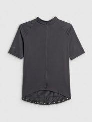 4F Koszulka kolarska męska - czarna XXL. Czarne t-shirty męskie 4f, l, bez wzorów, z materiału, bez kołnierzyka, bez ramiączek. Za 179.99 zł.