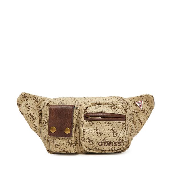 Nerka Guess. Brązowe saszetki męskie Guess, z aplikacjami. Za 179.99 zł.