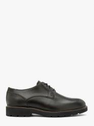 Ciemnozielone casualowe półbuty. Zielone eleganckie półbuty męskie Ryłko, ze skóry, klasyczne, bez obcasa, bez zapięcia. Za 499.99 zł.