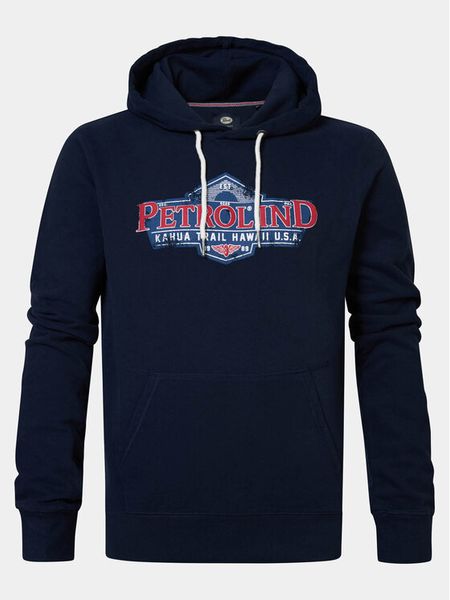 Petrol Industries Bluza M-1040-SWH300 Granatowy Regular Fit. Niebieskie bluzy nierozpinane męskie Petrol Industries, m, bez wzorów, z bawełny, bez ramiączek, bez kaptura. Za 209.99 zł.