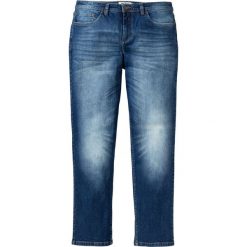 Dżinsy Regular Fit Straight bonprix niebieski "used". Niebieskie jeansy męskie bonprix, w paski, z jeansu, klasyczne. Za 109.99 zł.
