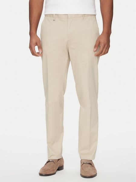 BOSS Spodnie materiałowe C-Genius 50534612 Beżowy Slim Fit. Brązowe spodnie na co dzień męskie Boss, bez wzorów, z bawełny. Za 329.99 zł.