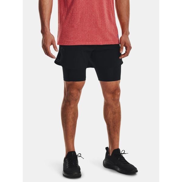 Spodenki męskie Under Armour Peak Woven 2in1. Czarne szorty sportowe męskie Under Armour, bez wzorów, sportowe. W wyprzedaży za 275.00 zł.