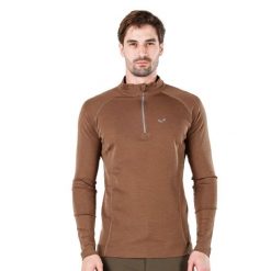 Astro - męska koszulka 100% wełna merino z zamkiem (195 g/m²). Brązowe bielizna termoaktywna męska WOOLONA, m, bez wzorów, z wełny, bez ramiączek, trekkingowe. W wyprzedaży za 324.00 zł.