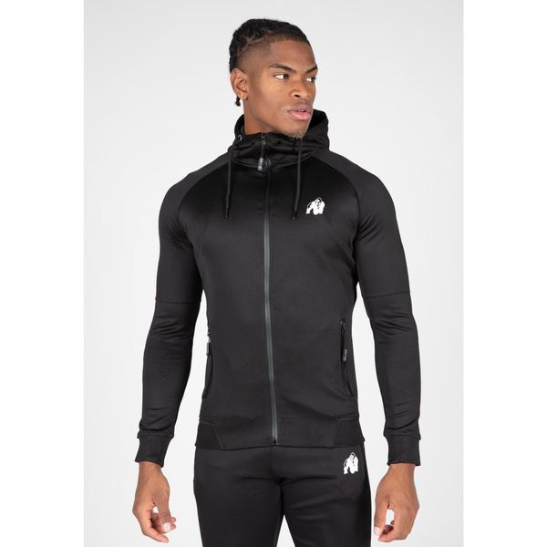 Bluza fitness męska Gorilla Wear Sullivan Track Jacket. Czarne bluzy rozpinane męskie GORILLA WEAR, m, bez wzorów, sportowe, bez ramiączek, bez kaptura. Za 309.00 zł.