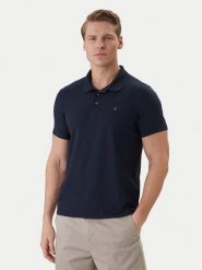 Calvin Klein Polo LV04LF200G Granatowy Slim Fit. Niebieskie koszulki polo męskie Calvin Klein, m, bez wzorów, z bawełny, bez kołnierzyka, bez ramiączek. Za 289.99 zł.
