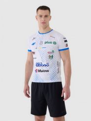 4F Koszulka meczowa replika domowa z sezonu 2024/2025 męska 4F x Ślepsk Malow Suwałki - multikolor M. T-shirty męskie 4f, m, bez wzorów, z dzianiny, bez kołnierzyka, bez ramiączek. Za 99.99 zł.