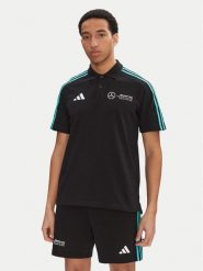 Adidas Polo Mercedes - AMG Petronas Formula One Team DNA JV5430 Czarny Regular Fit. Czarne koszulki polo męskie ADIDAS, m, bez wzorów, z bawełny, bez kołnierzyka, bez ramiączek. Za 169.99 zł.
