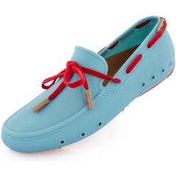 Lekkie letnie trampki unisex z oddychającej siatki. Fioletowe trampki męskie MÖCKEL, bez wzorów, z gumy, bez zapięcia. Za 129.99 zł.