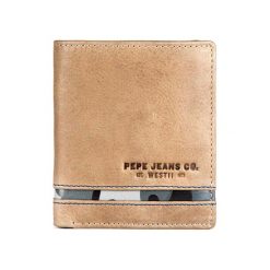 Skórzany portfel w kolorze jasnobrązowym - (S)8,5 x (W)10 x (G)1 cm. Brązowe portfele męskie Pepe Jeans Accessories, bez wzorów, z materiału. W wyprzedaży za 109.95 zł.