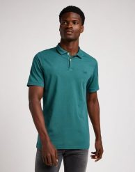 LEE JERSEY POLO MĘSKA KOSZULKA POLO POLÓWKA EVERGREEN 112349966 LM36017019. Koszulki polo męskie Lee, m, bez wzorów, z jersey, bez kołnierzyka, bez ramiączek. Za 109.99 zł.