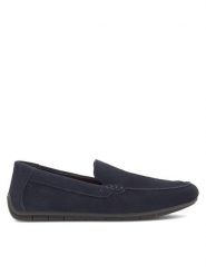 Rieker Mokasyny 09557-14 Granatowy. Niebieskie mokasyny męskie Rieker, ze skóry, bez zapięcia. Za 349.99 zł.