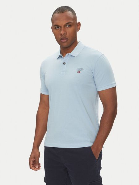 Napapijri Polo Elbas NP0A4GB4 Błękitny Regular Fit. Niebieskie koszulki polo męskie Napapijri, l, bez wzorów, z bawełny, bez kołnierzyka, bez ramiączek. Za 169.99 zł.