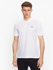Hugo Polo 50470547 Biały Slim Fit. Białe koszulki polo męskie Hugo, l, bez wzorów, z bawełny, bez kołnierzyka, bez ramiączek. Za 229.99 zł.
