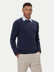 Barbour Sweter Essential Tisbury MKN0844GY12 Granatowy Regular Fit. Niebieskie kardigany męskie Barbour, m, bez wzorów, z wełny, bez ramiączek. Za 439.99 zł.
