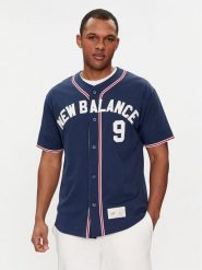 New Balance Koszula Greatest Hits MT41512 Granatowy Relaxed Fit. Niebieskie koszule męskie New Balance, l, bez wzorów, z bawełny, bez kołnierzyka, bez ramiączek. Za 329.99 zł.