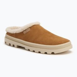 Klapki Palladium Palladune Mule Warm dear brown. Brązowe buty trekkingowe męskie Palladium, bez wzorów, sportowe, bez obcasa, bez zapięcia. Za 289.99 zł.