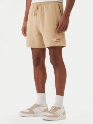 Tommy Jeans Szorty sportowe Signature DM0DM23017 Beżowy Regular Fit. Brązowe szorty sportowe męskie Tommy Jeans, bez wzorów, z bawełny, sportowe. Za 249.99 zł.