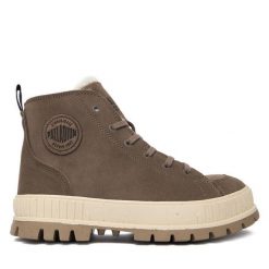 Trapery Palladium. Szare buty zimowe męskie Palladium, bez wzorów, sportowe, bez obcasa, bez zapięcia. Za 579.99 zł.