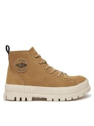 Palladium Trapery 74353-252-M Brązowy. Brązowe buty zimowe męskie Palladium, bez wzorów, ze skóry, bez obcasa, bez zapięcia. Za 429.99 zł.