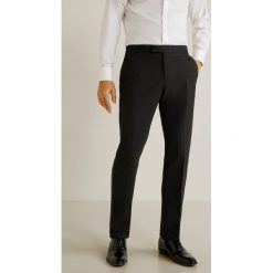 Mango Man - Spodnie Hoover. Szare eleganckie spodnie męskie Mango Man, z haftami, z bawełny, eleganckie. Za 199.90 zł.