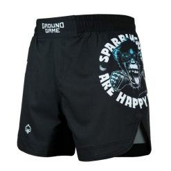 Lekkie spodenki do MMA i BJJ Ground Game Cheeky Monkey męskie. Czarne szorty sportowe męskie GROUND GAME, bez wzorów, sportowe. Za 189.99 zł.