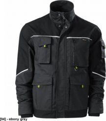RIMECK Ranger W53 - ADLER - Kurtka robocze męska, 270 g/m, 65% poliester, 35% bawełna, - ebony gray 60/62. Szare kurtki męskie RIMECK, m, bez wzorów, z bawełny, bez ramiączek, bez kaptura. Za 173.51 zł.