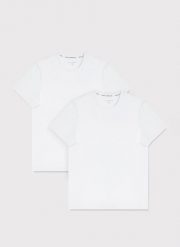 PAKO LORENTE – Męski t-shirt w białym kolorze, dwupak. Białe t-shirty męskie Pako Lorente, m, bez wzorów, z bawełny, bez kołnierzyka, bez ramiączek. Za 99.99 zł.