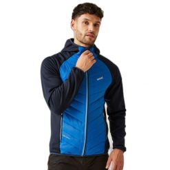 Hybrydowa kurtka z kapturem Regatta Andreson VIII. Niebieskie kurtki męskie Regatta, m, bez wzorów, eleganckie, bez ramiączek, z kapturem. W wyprzedaży za 250.00 zł.