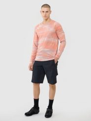 4F Spodenki rowerowe męskie - czarne S. Czarne szorty sportowe męskie 4f, bez wzorów, z elastanu, sportowe. W wyprzedaży za 149.99 zł.