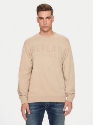 Replay Bluza M6975 .000.21842 Beżowy Regular Fit. Brązowe bluzy nierozpinane męskie Replay, l, bez wzorów, z bawełny, bez ramiączek, bez kaptura. Za 219.99 zł.
