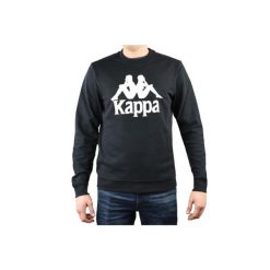 Kappa Sertum RN Sweatshirt, męska bluza. Czarne bluzy nierozpinane męskie Kappa, m, bez wzorów, z bawełny, bez ramiączek, bez kaptura. Za 89.99 zł.
