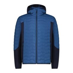 Kurtka hybrydowa męska CMP Klyr. Niebieskie kurtki męskie CMP, m, bez wzorów, sportowe, bez ramiączek, bez kaptura. Za 566.99 zł.