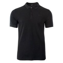 Koszulka polo męska Hi-Tec Romso - czarna, Rozmiar L. Czarne koszulki polo męskie Hi-tec, l, bez wzorów, z bawełny, klasyczne, bez kołnierzyka, bez ramiączek. Za 54.99 zł.