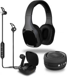 Zestaw słuchawek bezprzewodowych Denver BTC-412 + głośnik 4w1. Słuchawki bluetooth Denver. Za 44.14 zł.