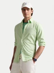 Polo Ralph Lauren Koszula 710968913006 Zielony Custom Fit. Zielone koszule męskie Polo Ralph Lauren, m, bez wzorów, z bawełny, bez kołnierzyka, bez ramiączek. Za 399.99 zł.