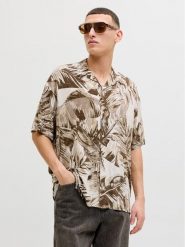 Jack & Jones Koszula Jeff 12288854 Brązowy Relaxed Fit. Brązowe koszule męskie Jack & Jones, l, bez wzorów, z wiskozy, bez kołnierzyka, bez ramiączek. Za 119.99 zł.