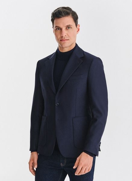 PAKO LORENTE - Granatowa marynarka jednorzędowa. Marynarki męskie Pako Lorente, m, bez wzorów, z wełny. Za 1,099.99 zł.