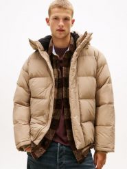 Tommy Jeans Męska kurtka puchowa Mężczyźni Sztuczne włókno brązowy jednolity, XXL. Brązowe kurtki męskie Tommy Jeans, m, bez wzorów, z jeansu, klasyczne, bez ramiączek, bez kaptura. Za 1,199.95 zł.