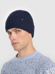 4F Czapka zimowa Thinsulate męska - granatowa L. Niebieskie czapki męskie 4f, na zimę, bez wzorów, z syntetyku, eleganckie. Za 69.99 zł.